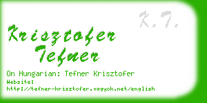 krisztofer tefner business card